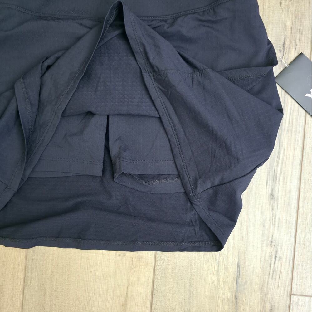 IBKUL Solid Faux Wrap Skort Black 26000 Activewear Skort Women Sz XS NWT - Picture 4 of 15